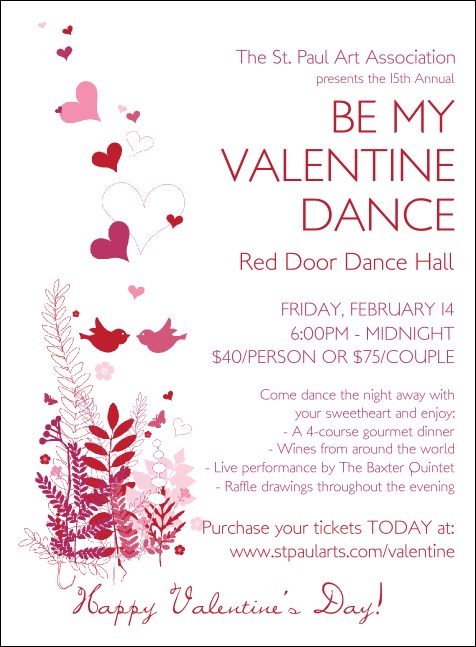 Valentine Love Birds Invitation