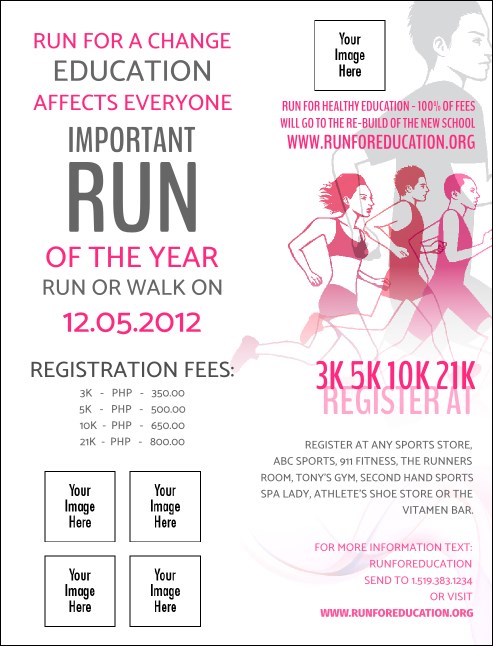 Run for a Cause Pink Invitation