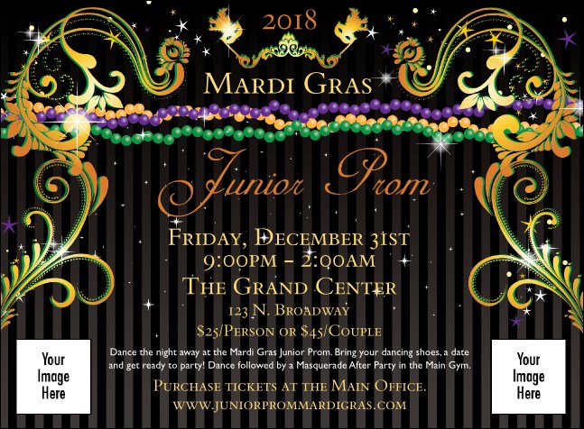 Mardi Gras Beads Invitation