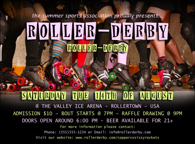 Roller Derby Legs Invitation