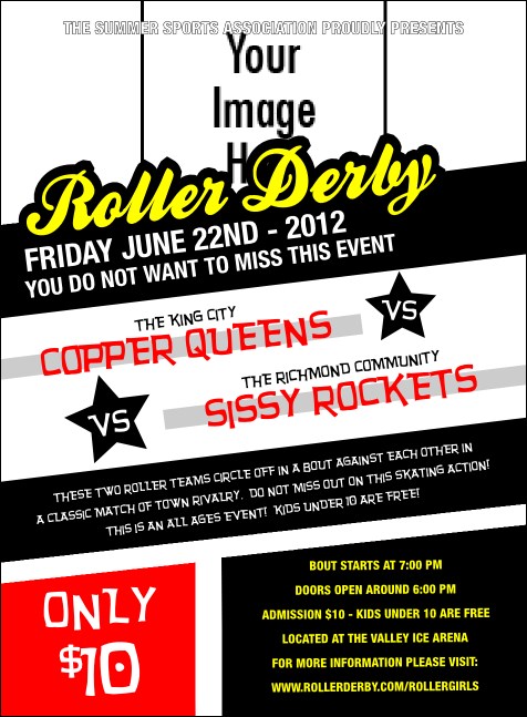 Roller Derby Passing Star Invitation
