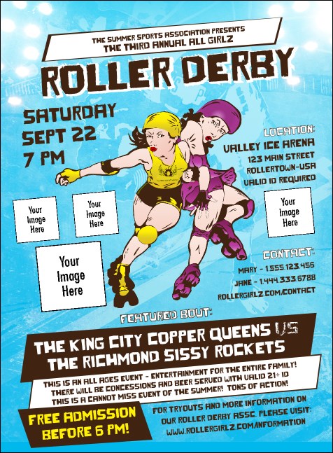 Roller Derby Jammer Invitation