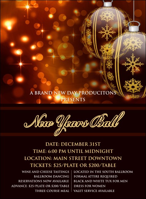 Golden Ornament Invitation