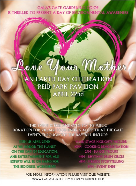 Earth Day Heart Invitation Product Front