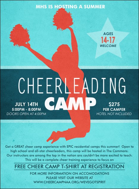 Cheerleading Jump Invitation