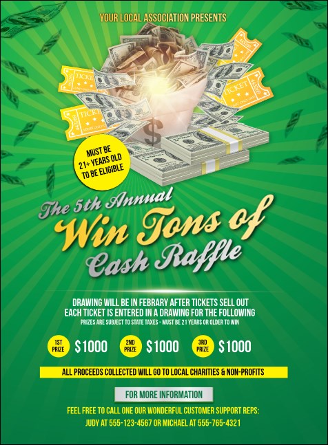 Cash Raffle Green Invitation