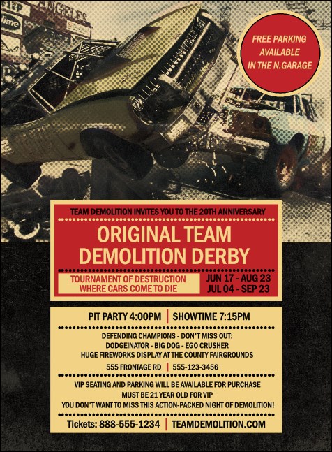 Demolition Derby Invitation