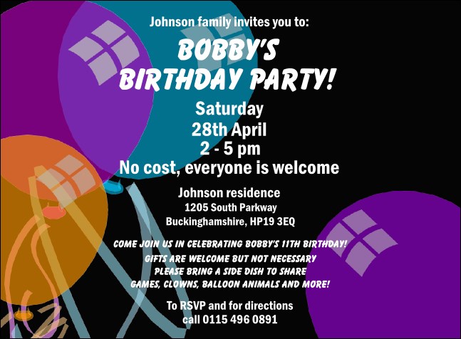 Balloons Invitation 001