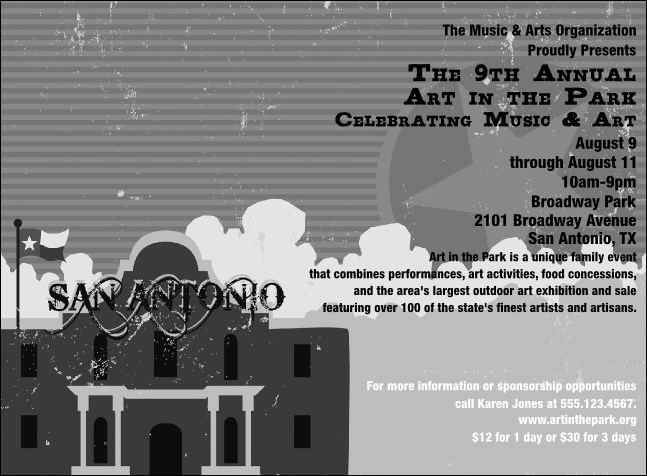 San Antonio Invitation (Black and white)