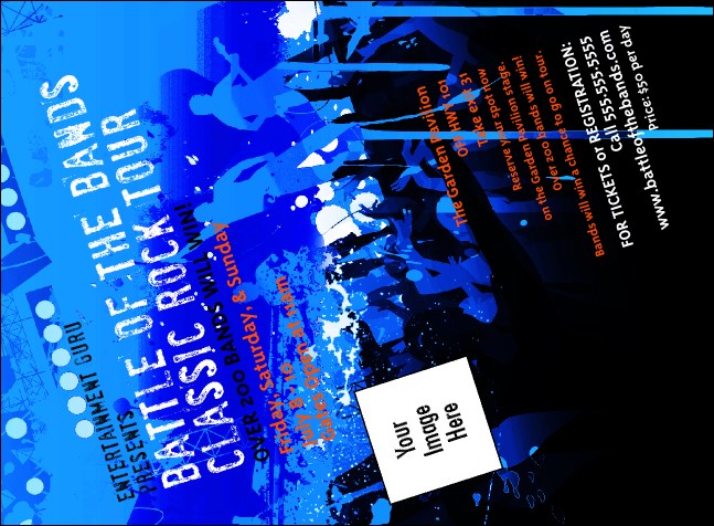Rock Concert Blue Invitation Product Front