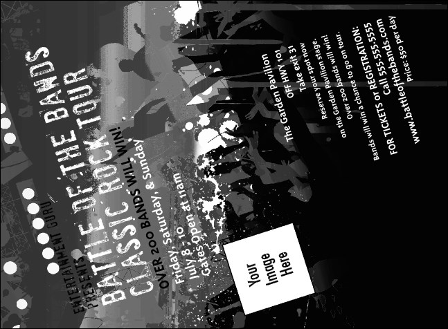Rock Concert BW Invitation Product Front