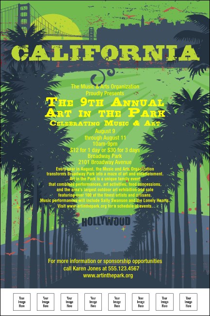 California Poster (Green and Blue) Product Front
