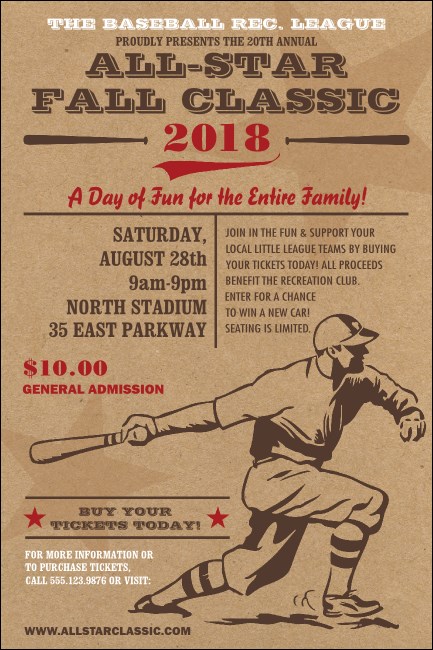 All-Star Retro Baseball Poster