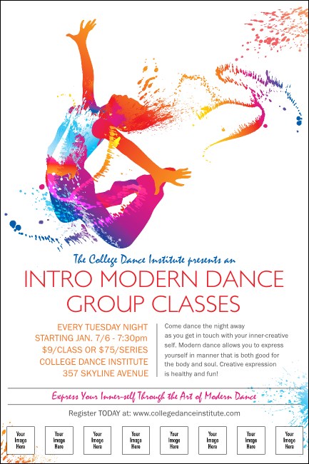 Modern Dance White Logo Poster