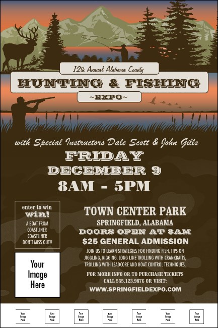 Fishing and Hunting Expo Green Camo Poster