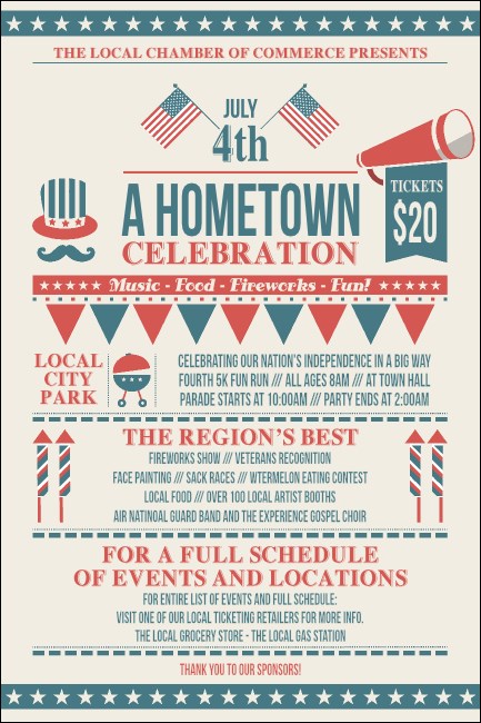 Fourth of July Hometown Poster