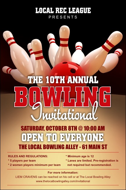 Bowling League Poster