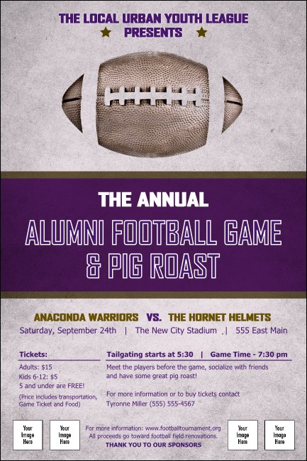 Football Purple Poster Product Front