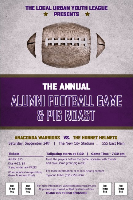 Football Purple Poster