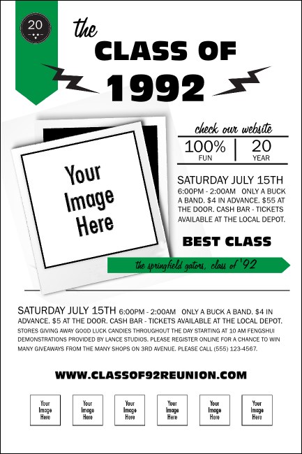 Class Reunion Mascot Green Poster Product Front