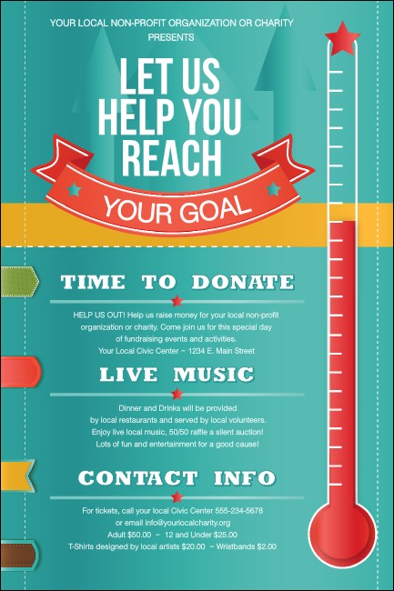 Fundraising Thermometer Poster Product Front