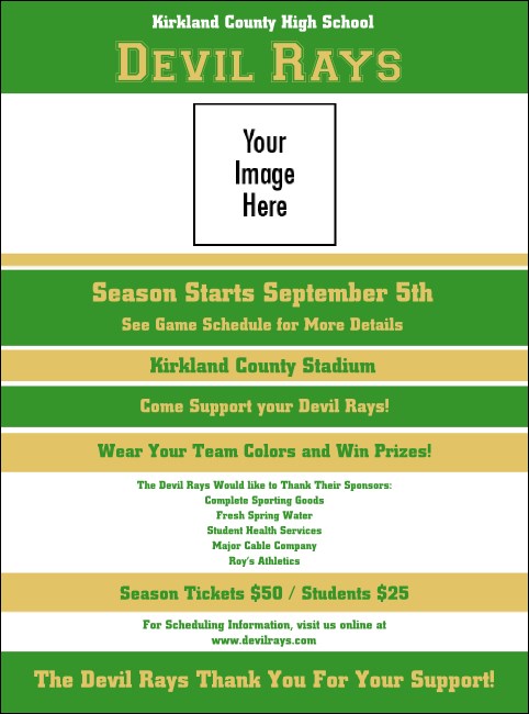 Sports Flyer 001 in Green and Gold