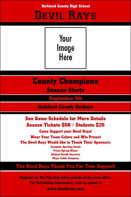 Sports Poster 001 in Red and Black