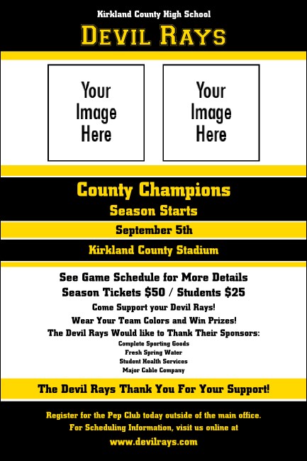 Sports Poster 002 in Black and Yellow