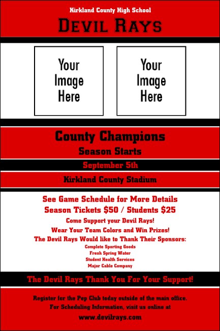 Sports Poster 002 in Red and Black