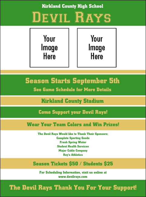 Sports Flyer 002 in Green and Gold Product Front