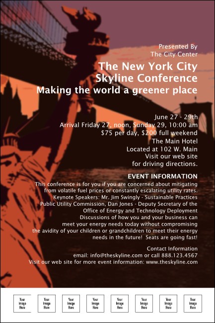 New York Red and Orange Poster 001