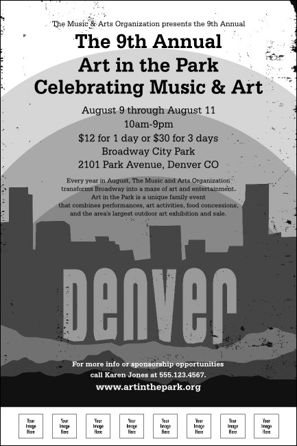 Denver Black and White Poster Product Front