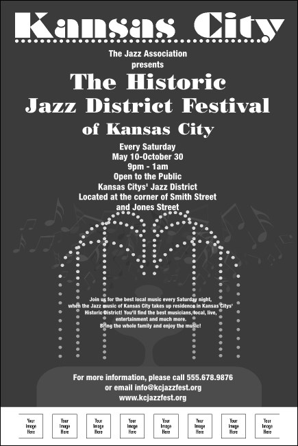 Kansas City Poster (Black & white) Product Front