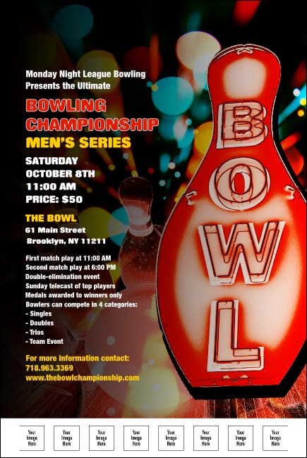 Bowling Poster with Image Upload Product Front