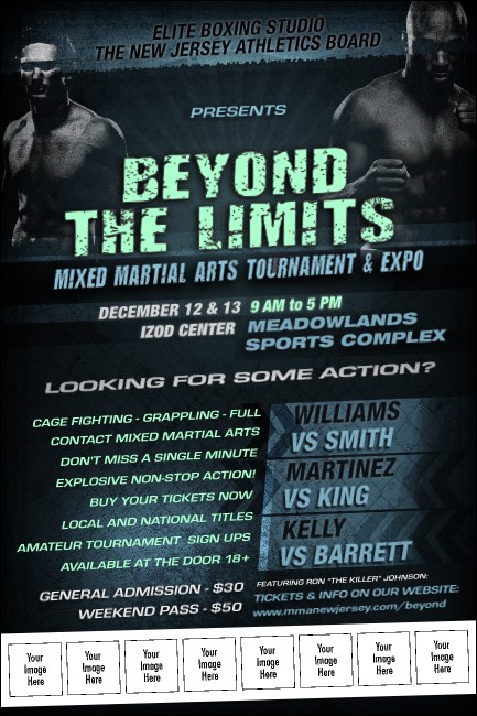 MMA Main Event Blue Logo Poster