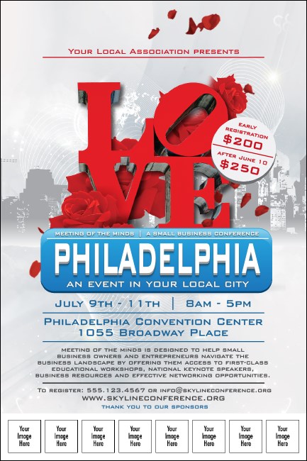 Philadelphia Rose Logo Poster Product Front