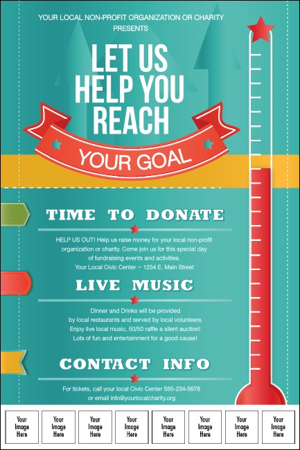 Fundraising Thermometer Logo Poster Product Front