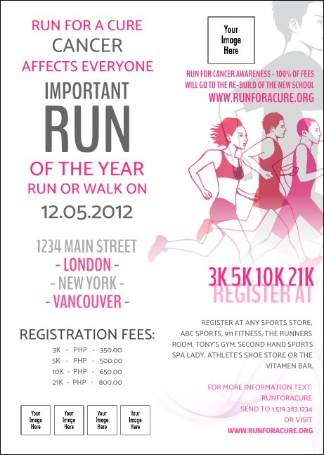 Run for a Cause Pink Postcard