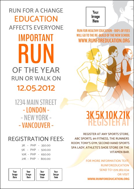 Run for a Cause Orange Postcard Product Front