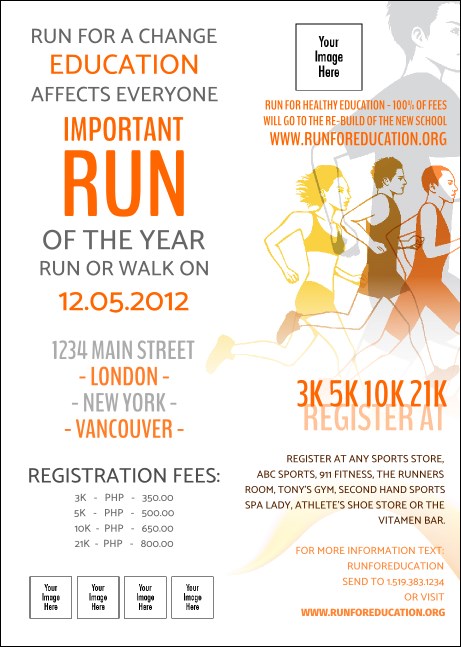 Run for a Cause Orange Postcard