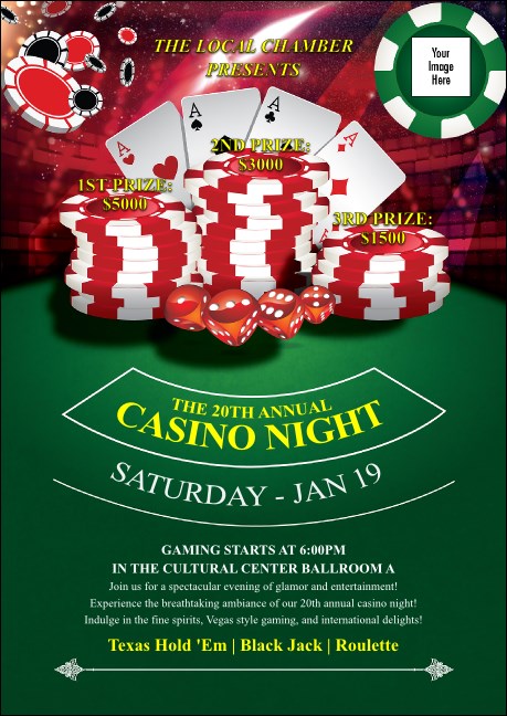 Casino Chips Postcard Product Front