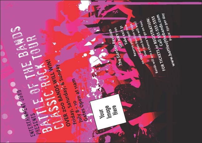 Rock Concert Pink Postcard Product Front