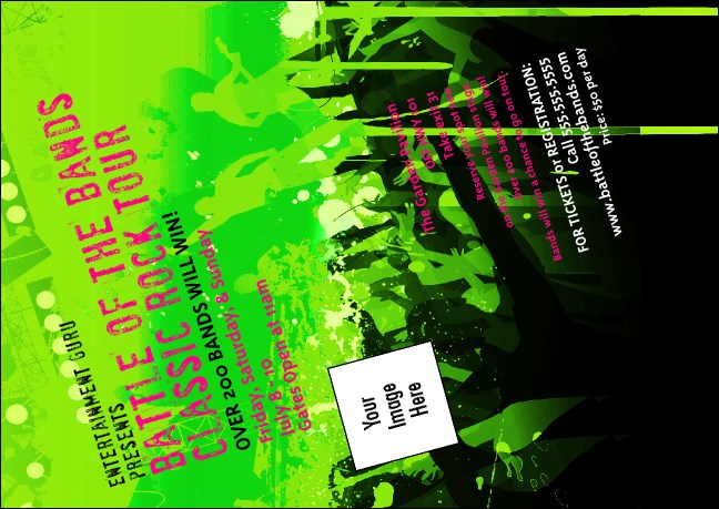 Rock Concert Green Postcard Product Front
