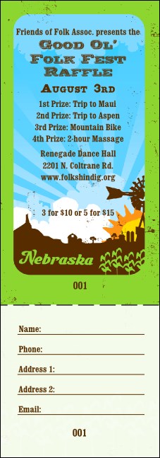 Nebraska Raffle Ticket