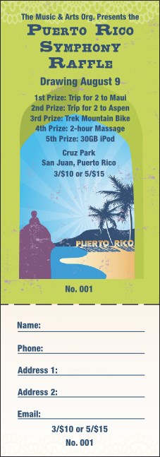 Puerto Rico Raffle Ticket Product Front