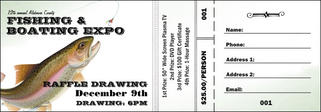 Fishing Rodeo Raffle Ticket Fishing and Boating Expo Raffle Ticket