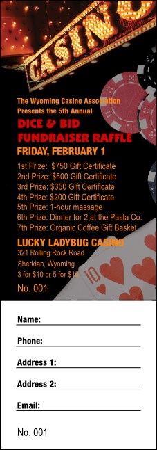 Casino Night Raffle Ticket