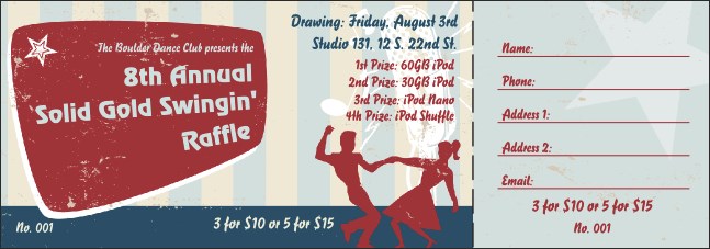 Swing Dance Raffle Ticket