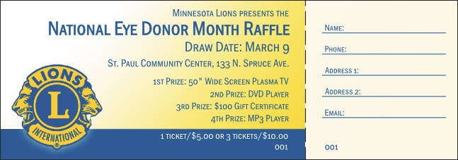 Lions Club Raffle Ticket 002