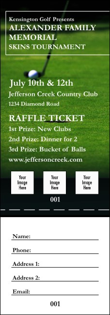 Golf Photo Raffle Ticket